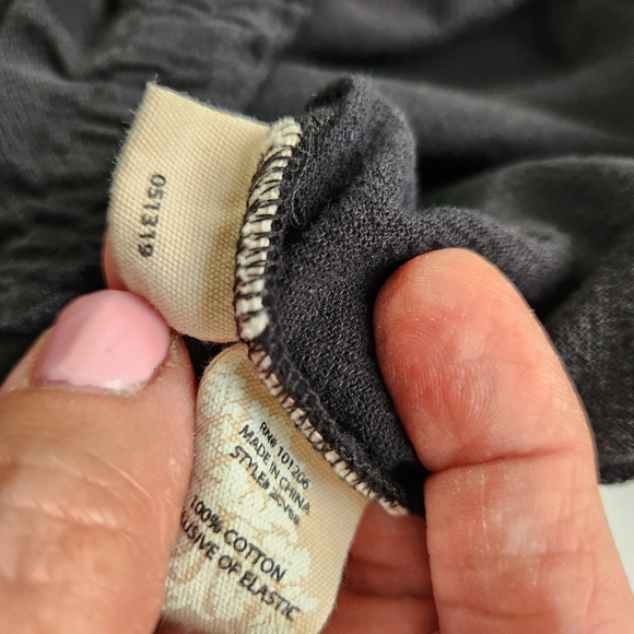 5 for $50 Soft Surroundings Black Cotton Span Elastic Pull-on Pants wide leg - Picture 5 of 8